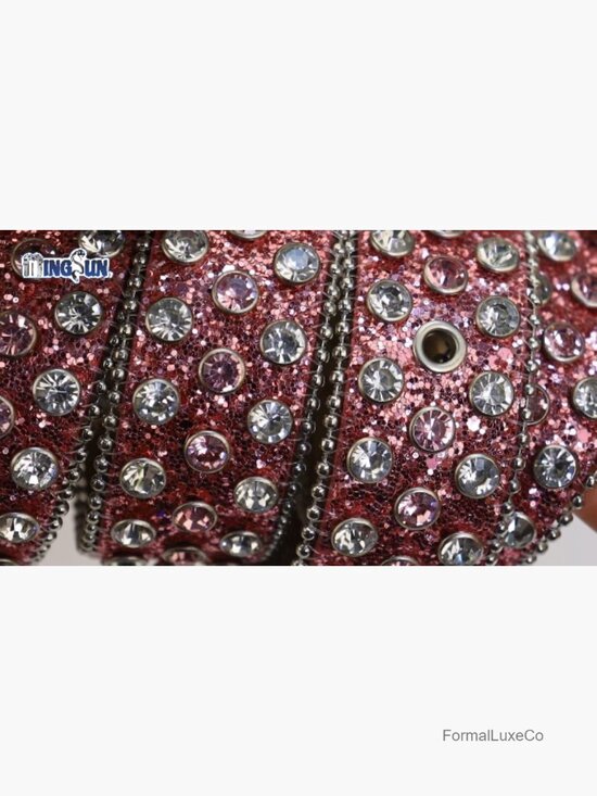 Rhinestone Studded Faux Leather Belt - Y2K Western Punk main image 6